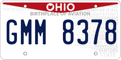 OH license plate GMM8378