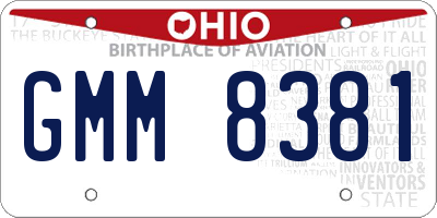 OH license plate GMM8381