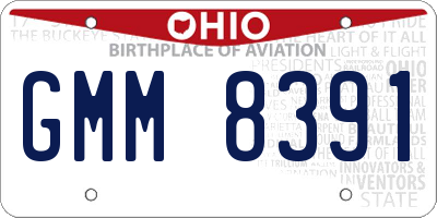 OH license plate GMM8391