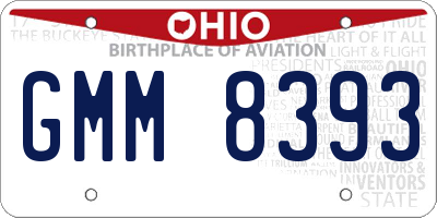 OH license plate GMM8393
