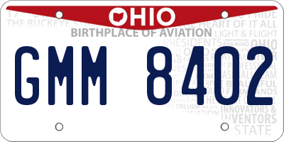 OH license plate GMM8402