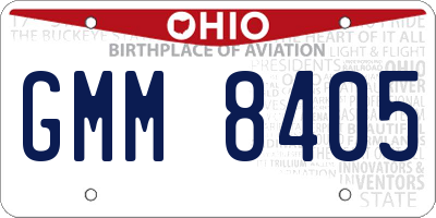 OH license plate GMM8405