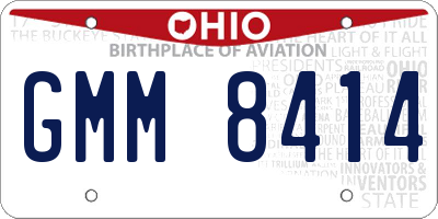 OH license plate GMM8414