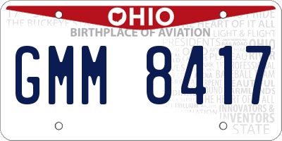 OH license plate GMM8417