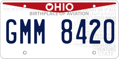 OH license plate GMM8420