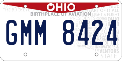 OH license plate GMM8424