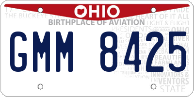 OH license plate GMM8425