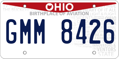 OH license plate GMM8426
