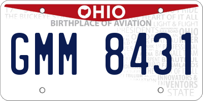 OH license plate GMM8431