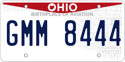 OH license plate GMM8444