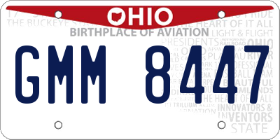 OH license plate GMM8447