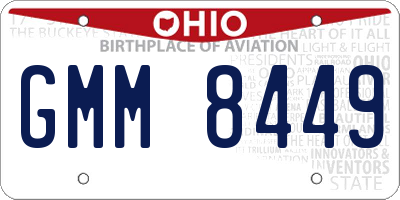 OH license plate GMM8449