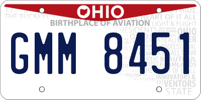 OH license plate GMM8451