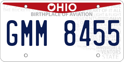 OH license plate GMM8455