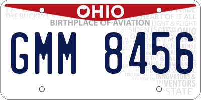 OH license plate GMM8456