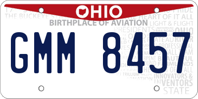 OH license plate GMM8457