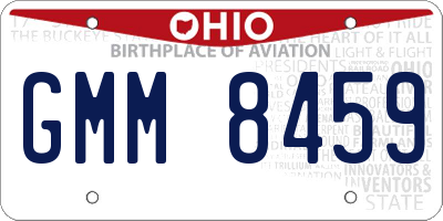 OH license plate GMM8459