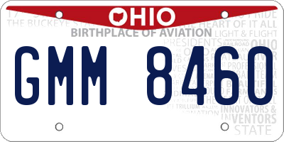 OH license plate GMM8460
