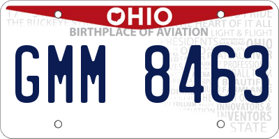 OH license plate GMM8463
