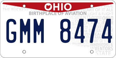 OH license plate GMM8474