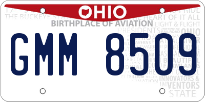 OH license plate GMM8509