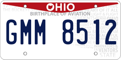 OH license plate GMM8512