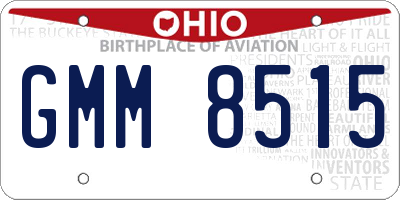 OH license plate GMM8515