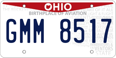 OH license plate GMM8517
