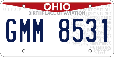 OH license plate GMM8531