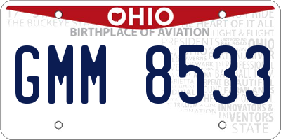 OH license plate GMM8533