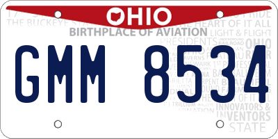 OH license plate GMM8534