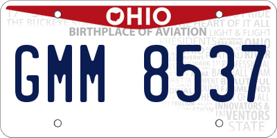 OH license plate GMM8537