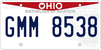 OH license plate GMM8538