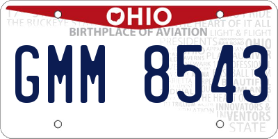 OH license plate GMM8543