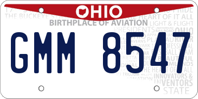 OH license plate GMM8547