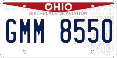 OH license plate GMM8550
