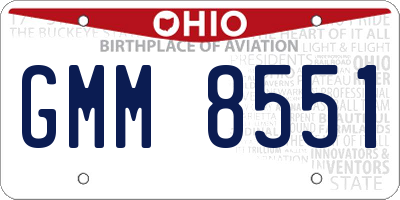 OH license plate GMM8551