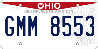 OH license plate GMM8553