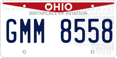 OH license plate GMM8558