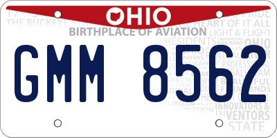 OH license plate GMM8562