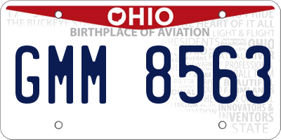 OH license plate GMM8563