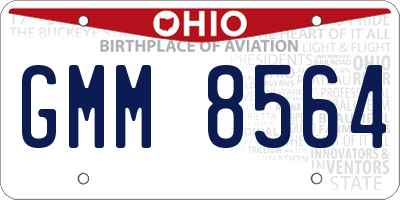 OH license plate GMM8564