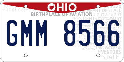 OH license plate GMM8566
