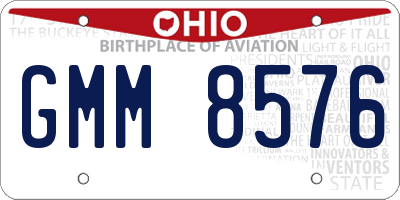OH license plate GMM8576