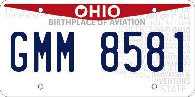 OH license plate GMM8581