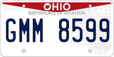 OH license plate GMM8599