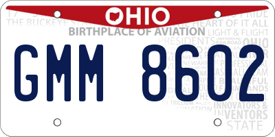 OH license plate GMM8602