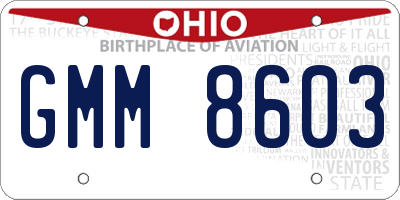 OH license plate GMM8603