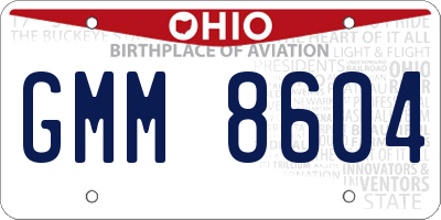 OH license plate GMM8604