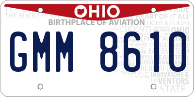 OH license plate GMM8610